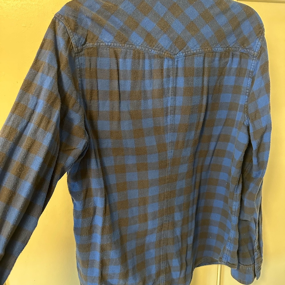 Levi’s Men’s Blue and Black Plaid Shirt